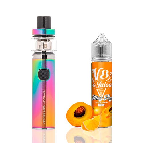 Explore uma explosão de sabores cítricos com o Combo Sky Solo Sting Ray! O Kit Vape Sky Solo da Vaporesso oferece simplicidade, design elegante e bateria de alta capacidade. Combine com o líquido Freebase sabor Sting Ray - Citrus Peach da V8 e-Juice para uma experiência única e revigorante. Fácil de usar para todos os níveis de usuários, este combo garante satisfação com sabores autênticos e praticidade. Adquira agora e descubra uma nova dimensão de prazer vaping!